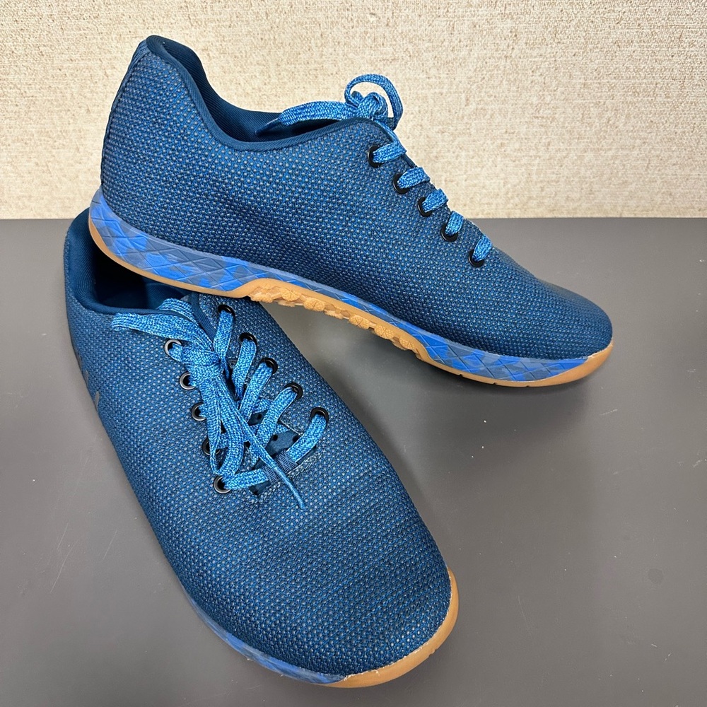 NOBULL Blue Knit Training Shoe with White Logo